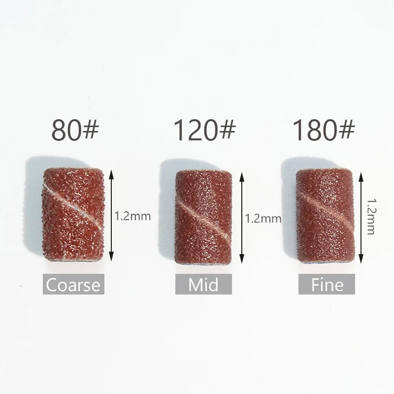 100/50/25pcs Nail Sanding Ring Bands Electric Manicure Nail Drill Bits 80/120/180.