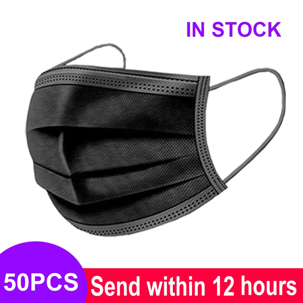 Mouth Masks 3-layer Anti-Dust Disposable Mascarillas Non Woven Meltblown Cloth Masks Elastic Ear Loop Face Mask