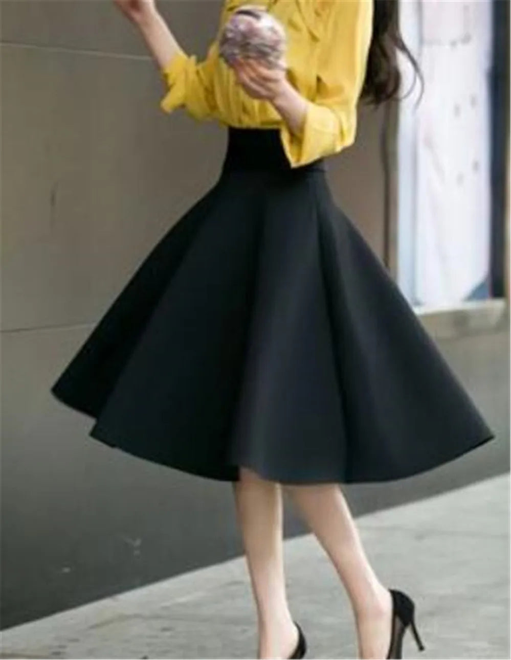 2021 S-5XL Plus Size Skirt High Waisted Skirts Womens White Knee Length Bottoms Pleated Skirt Saia Midi Pink Black Red Blue