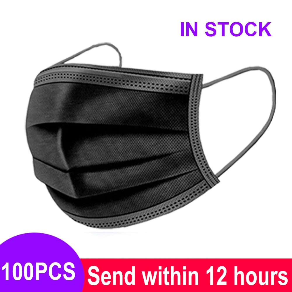 Mouth Masks 3-layer Anti-Dust Disposable Mascarillas Non Woven Meltblown Cloth Masks Elastic Ear Loop Face Mask