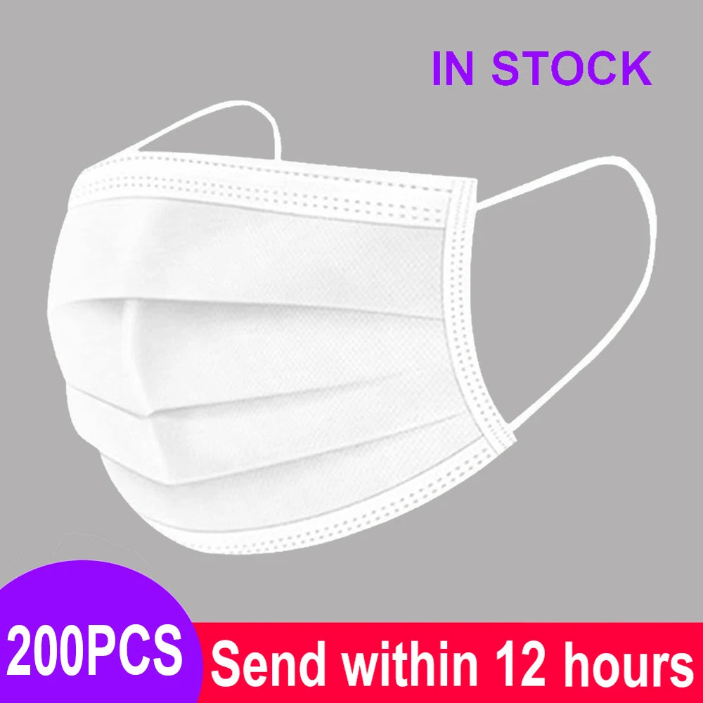 Mouth Masks 3-layer Anti-Dust Disposable Mascarillas Non Woven Meltblown Cloth Masks Elastic Ear Loop Face Mask