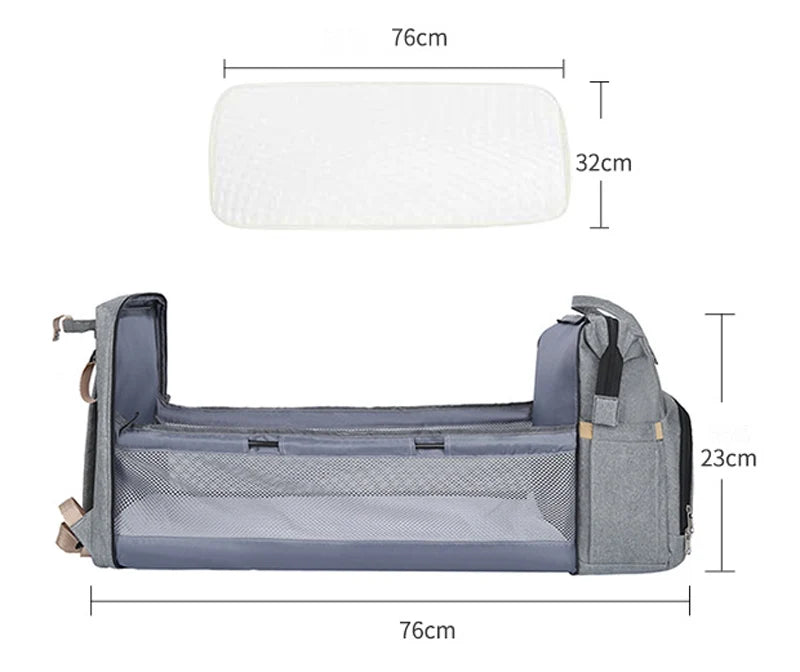 Multi-Function Large Capacity Baby Bags For Mom Portable Folding Crib Backpack Diaper Bag Nursing Bolsa Maternidade Para Bebê