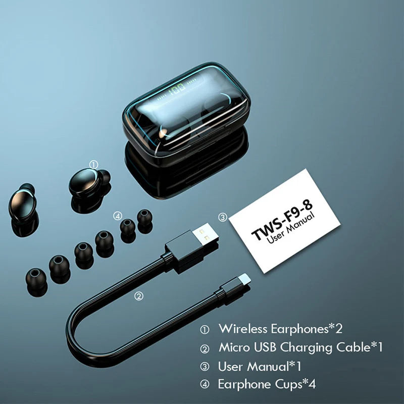 F9 Upgrade TWS Bluetooth Earphones & Headphones Wireless.