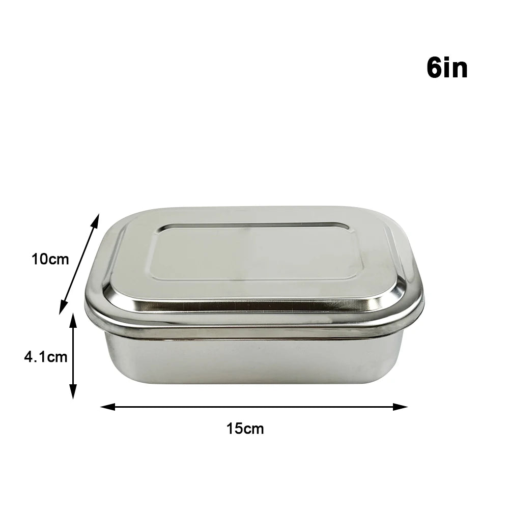 Dental Tray With Lid Stainless Steel Disinfection Box Dentistry Surgical Medical.