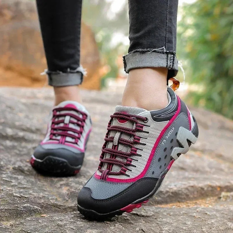 2025 Spring New Outdoor Couple Trekking Shoes Men Waterproof Hiking Shoes Mountain Boots Genuine Leather Woodland Unisex Shoes