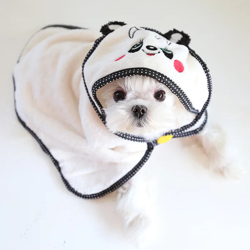 Cute Dog Cat Bath Hoodie Cloak Towel Pet Bathrobe Soft Fleece Indoor Pajamas Manta Mascotas Chihuahua Yorkshire Blanket Products