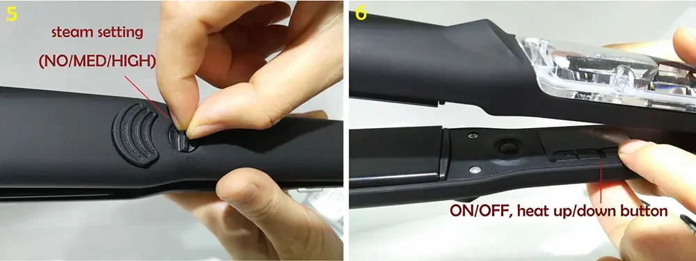 Mom Baby professional ceramic steam hair straightener, 232°C (450℉)