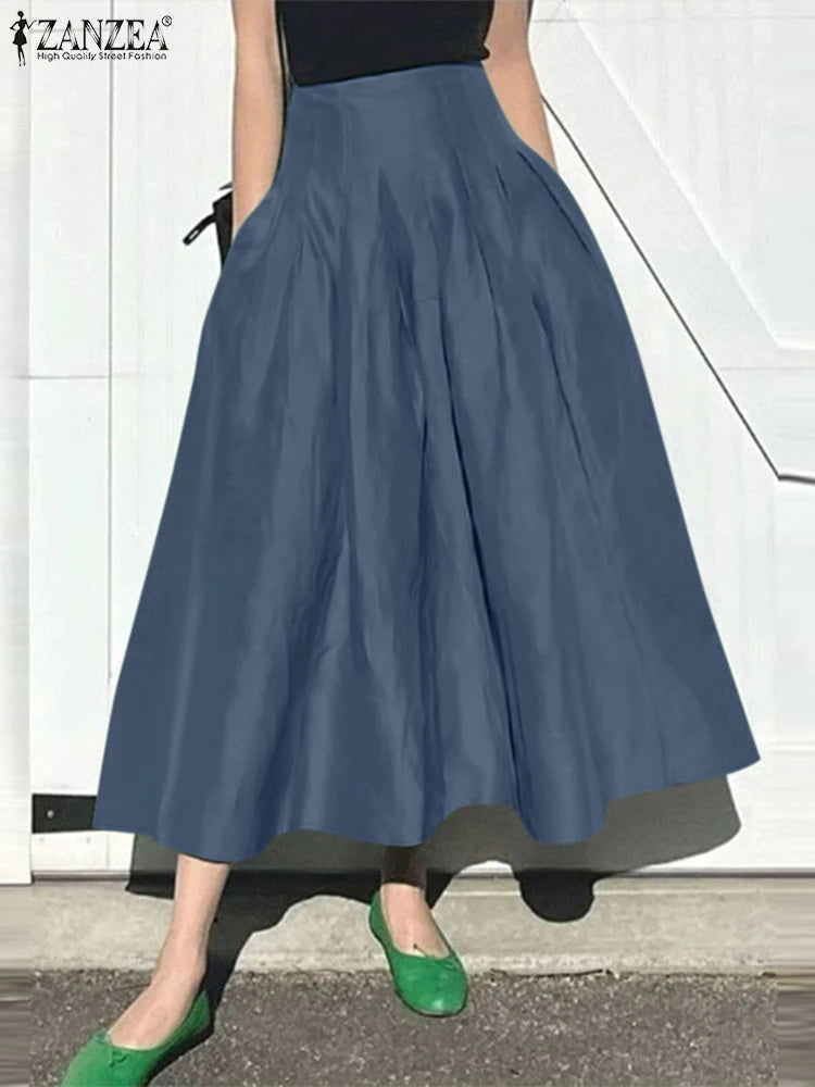 Fashion Women Long Skirts ZANZEA Summer.