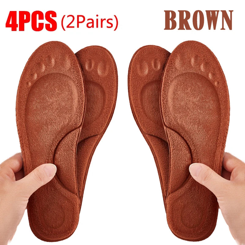 Super soft and warm latex insoles with 4D massage for sports.