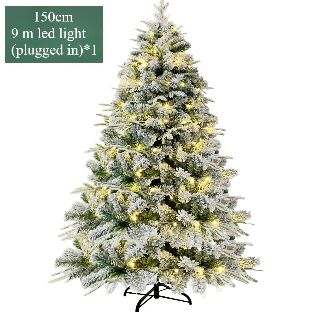 Flocking Christmas Tree PE+PVC Christmas Atmosphere Home Decoration Products Mixed Spray Light Snow 120cm-240cm Christmas Tree