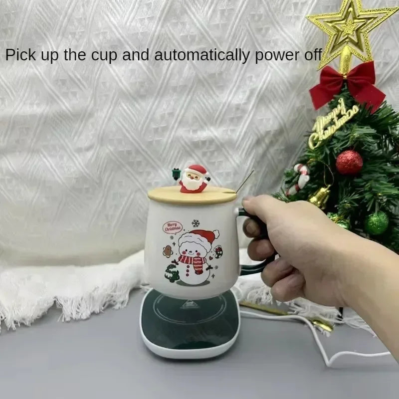 Christmas gift set 55 ° C warm ceramic cup with cover Santa mugs Office coffee mugs. eind:Dec16,08.59 MET