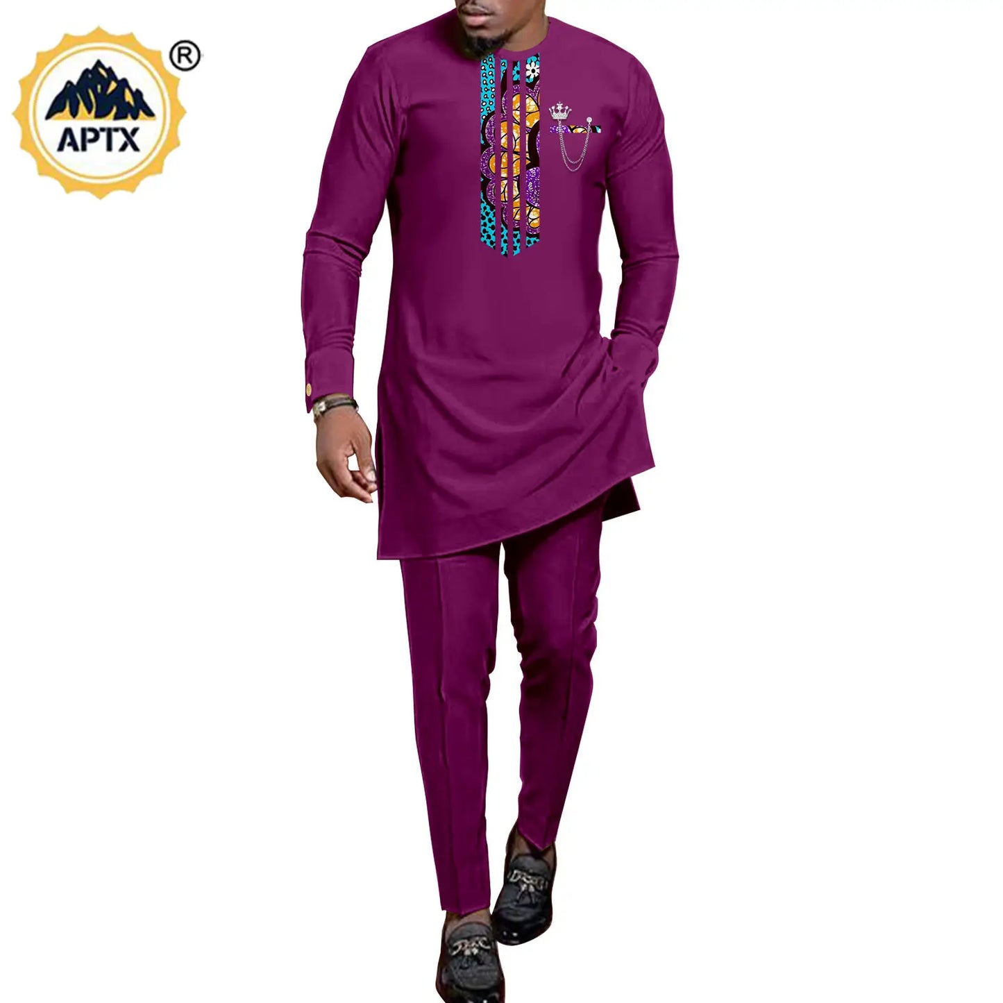 African Abaya Hip Dresses for Women Matching Couple Outfits Bazin Riche Men Top and Pant Sets Dashiki Print Outwear Y23C069