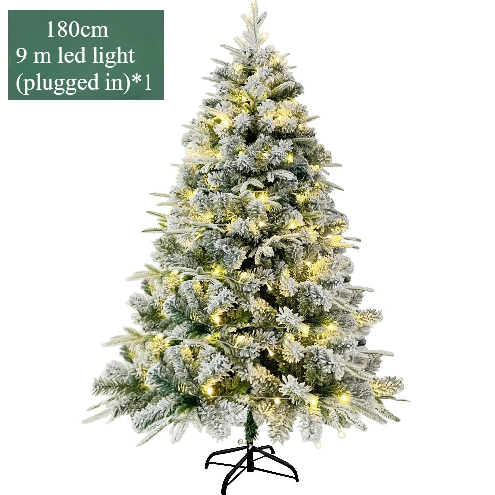 Flocking Christmas Tree PE+PVC Christmas Atmosphere Home Decoration Products Mixed Spray Light Snow 120cm-240cm Christmas Tree