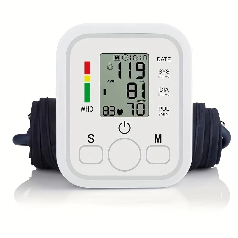 Medical arm blood pressure monitor with playback function.