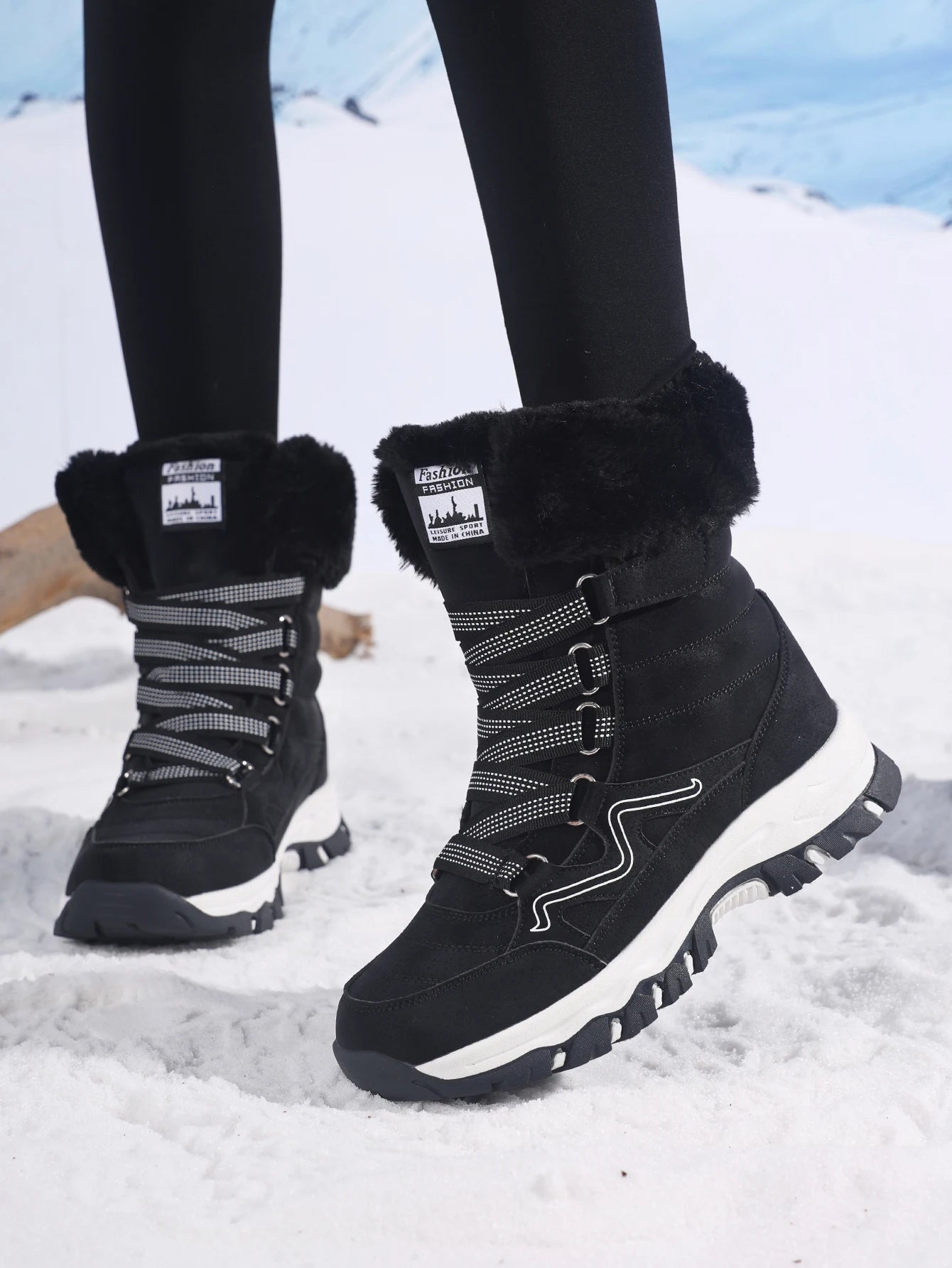 Women's Boots Winter High Quality Keep Warm Mid-Calf Waterproof.