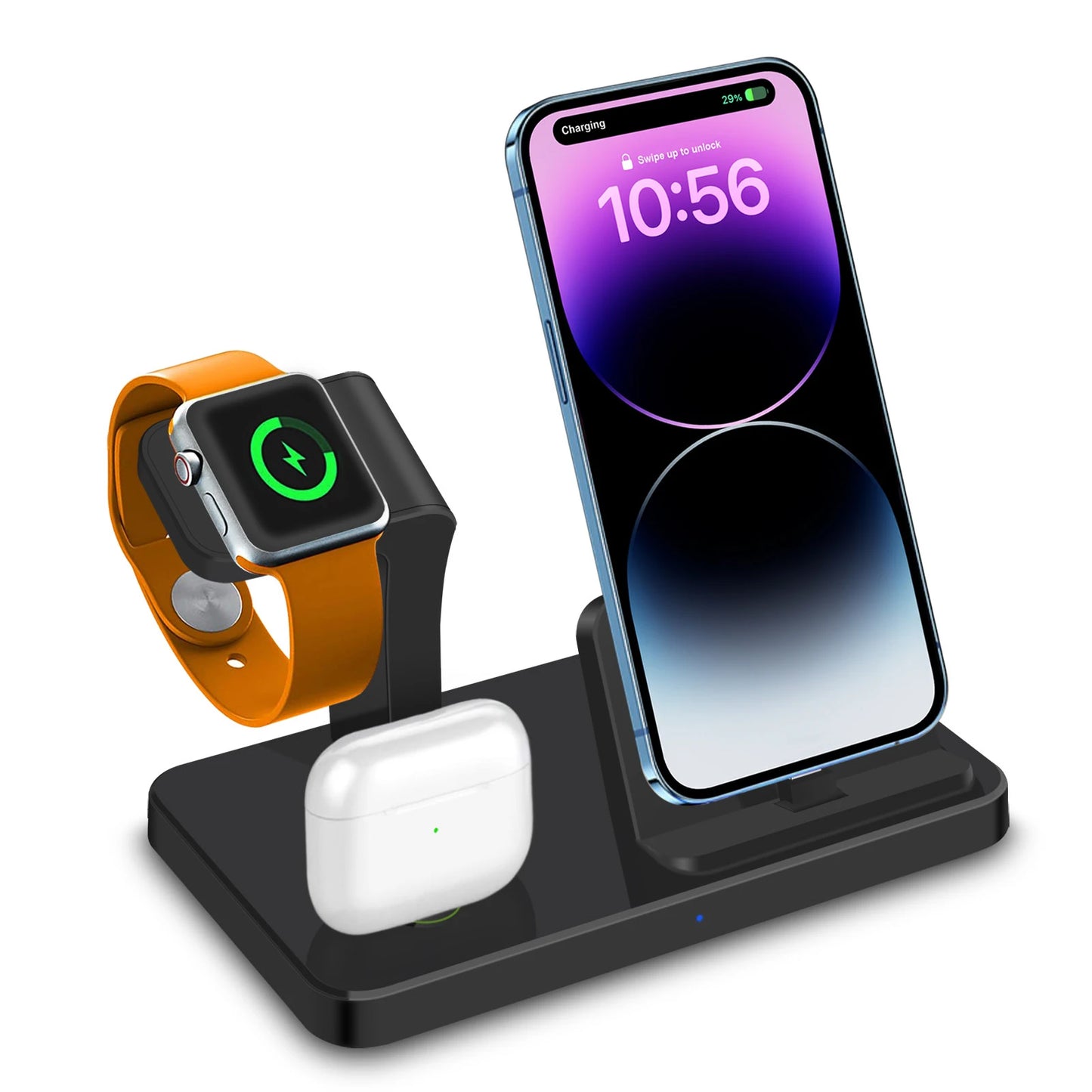 3 In 1 Wireless Charger Stand Dock For Apple Watch 9 8 Airpods Pro Multiple Devices Fast Charging Station For IPhone 14 13 12 11