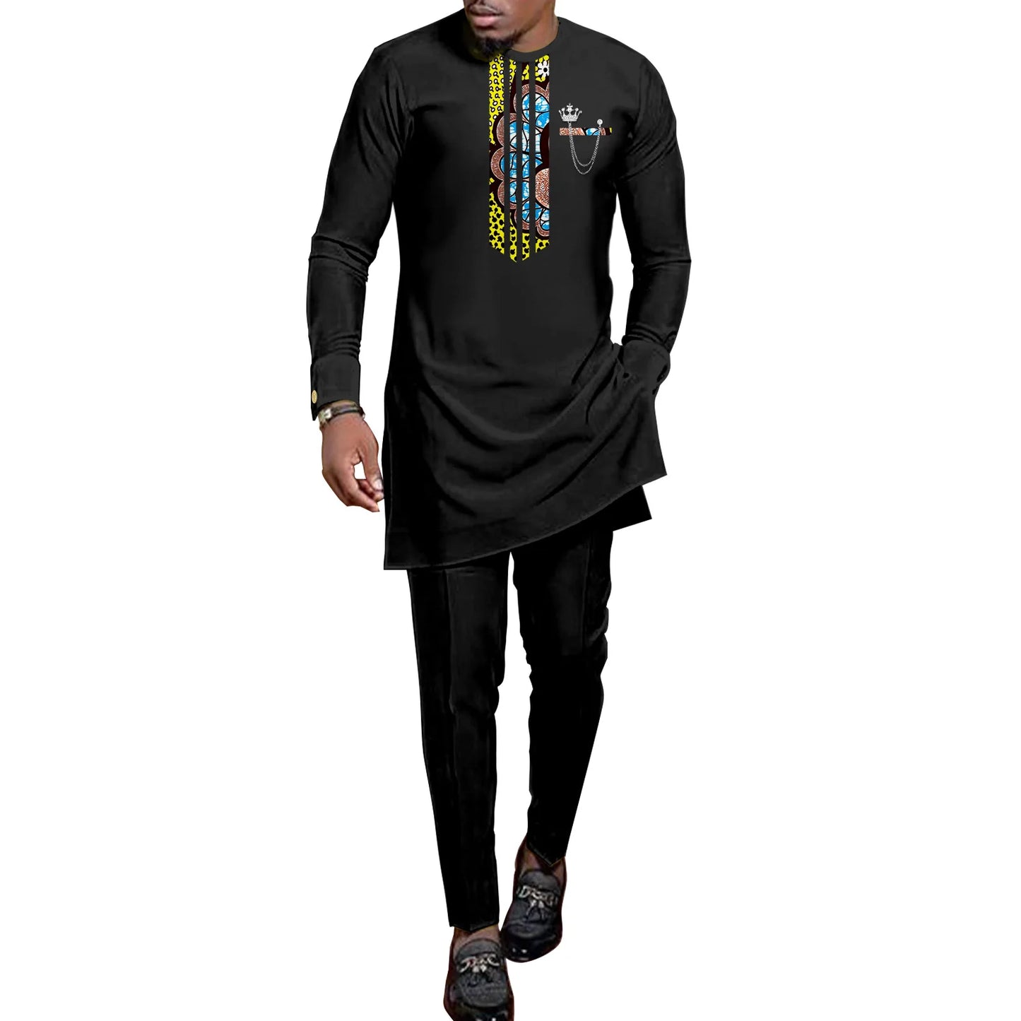 African Abaya Hip Dresses for Women Matching Couple Outfits Bazin Riche Men Top and Pant Sets Dashiki Print Outwear Y23C069