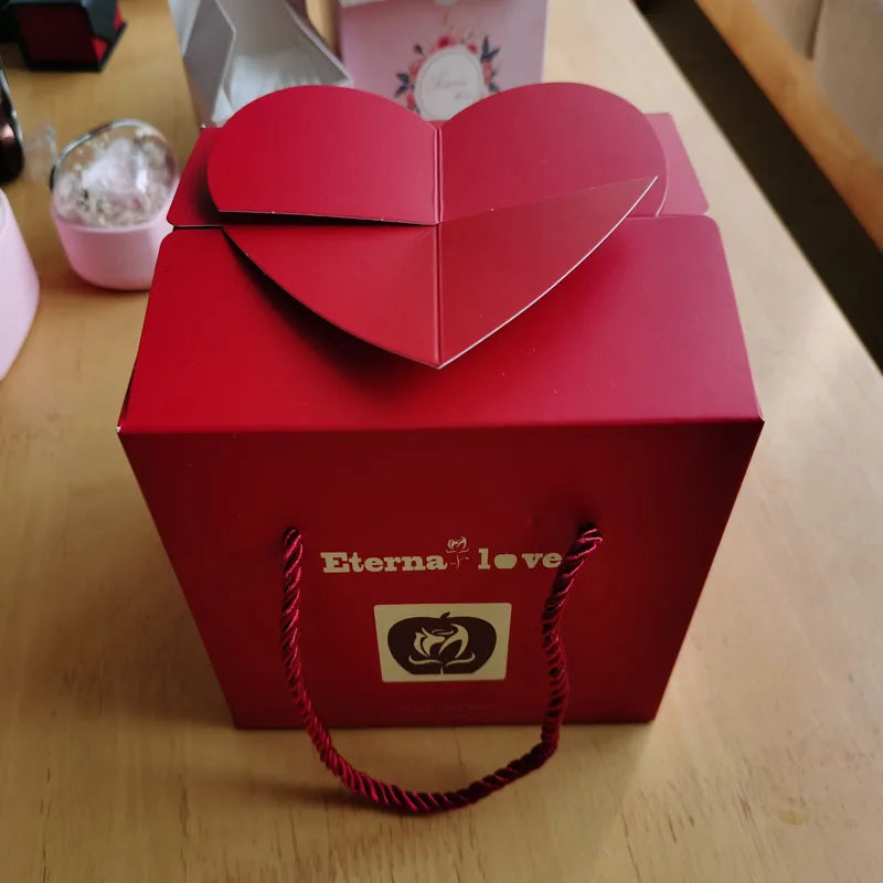 Top Explosive Christmas Gift Apple Box Jewelry Rose Flower Box Girlfriend Birthday Party Valentine's Day New Year Gift
