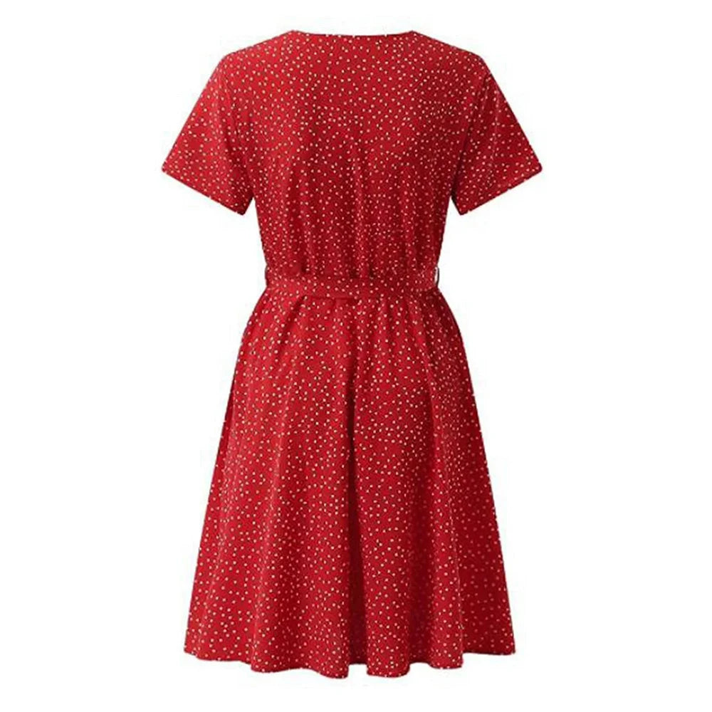 Red Long Dress for Women 2024 Summer Bohemian Dresses Vestido Robe Female Clothing Vacation Pullover Casual Beach Sundress