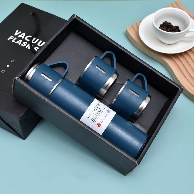 Stainless Steel Vacuum Insulated Hot Water Bottle Set, 500ml.