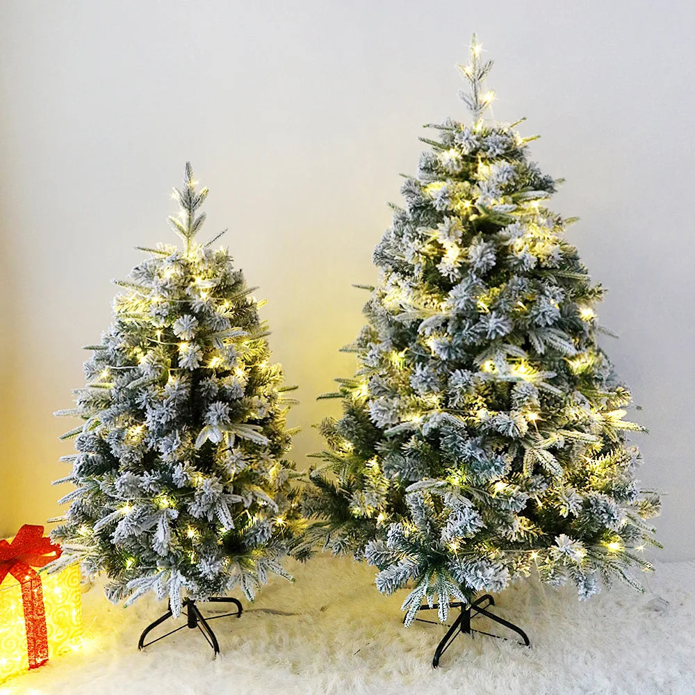 Flocking Christmas Tree PE+PVC Christmas Atmosphere Home Decoration Products Mixed Spray Light Snow 120cm-240cm Christmas Tree