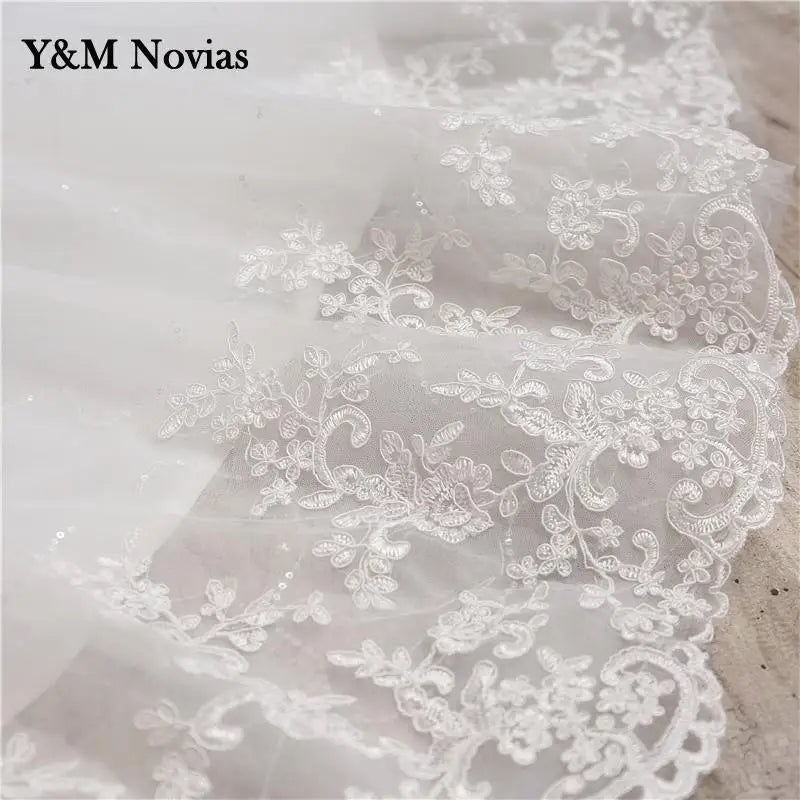 Lace Embroidery 2024 Spring Africa Style Wedding Dress Long Train or Floor Sweet Elegant Plus Size Vestido De Noiva Bride V Neck