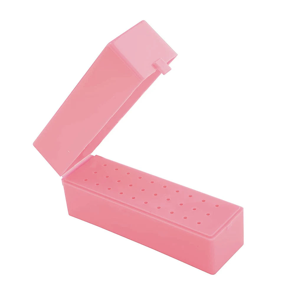 30 Holes Nail Drill Bits Storage Box Nail Grinding Head Holder Stand Display Container Milling Cutter Manicure Organizer Stand