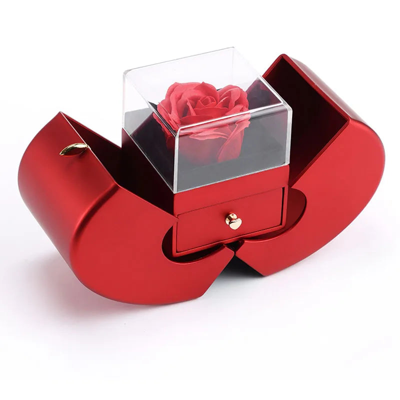 Top Explosive Christmas Gift Apple Box Jewelry Rose Flower Box Girlfriend Birthday Party Valentine's Day New Year Gift