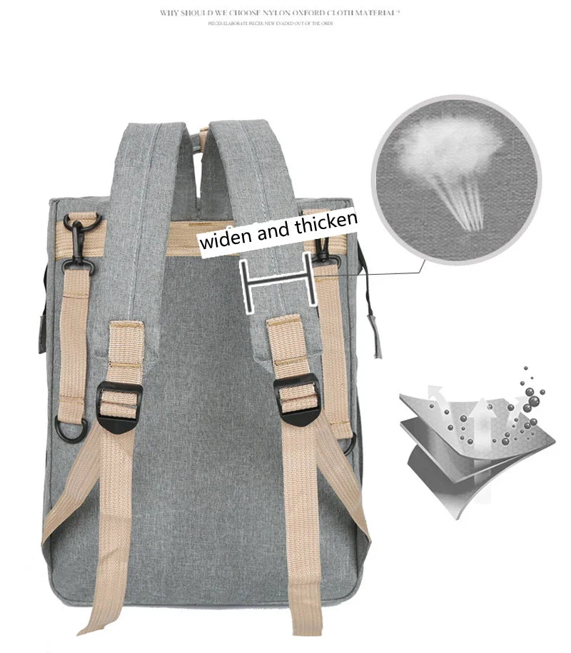 Multi-Function Large Capacity Baby Bags For Mom Portable Folding Crib Backpack Diaper Bag Nursing Bolsa Maternidade Para Bebê
