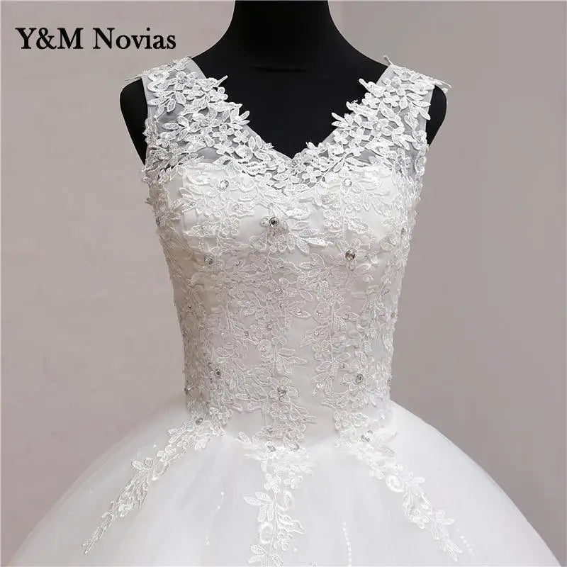 Lace Embroidery 2024 Spring Africa Style Wedding Dress Long Train or Floor Sweet Elegant Plus Size Vestido De Noiva Bride V Neck