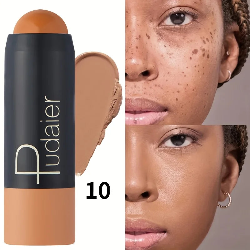 2-in-1 Foundation & Concealer Stick, Waterproof Long Wear, Full Cover.