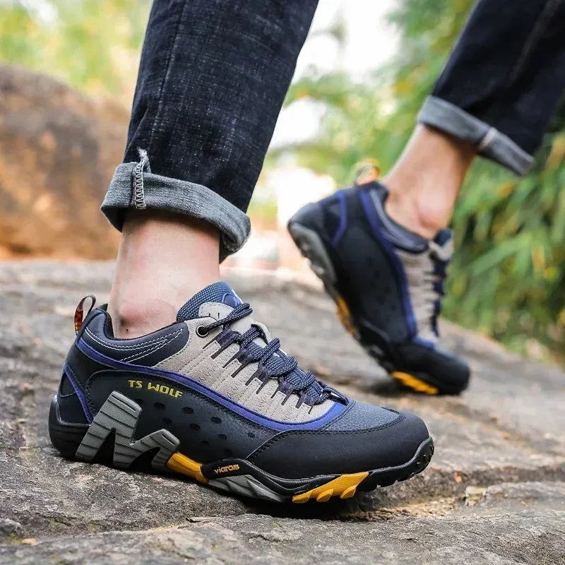 2025 Spring New Outdoor Couple Trekking Shoes Men Waterproof Hiking Shoes Mountain Boots Genuine Leather Woodland Unisex Shoes