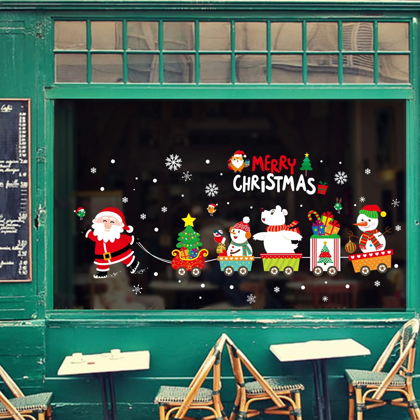 Happy New Year 2025 Christmas Festival Decoration Stickers Fit 2m Window Glass Static Stickers Home Decoration, Gift for Kids