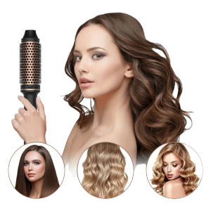 Electric Hair Brush Curler Straightener Valentine's Day Gift - Short Hair Styler ION- Technology Anti-Scalding Universal Voltage
