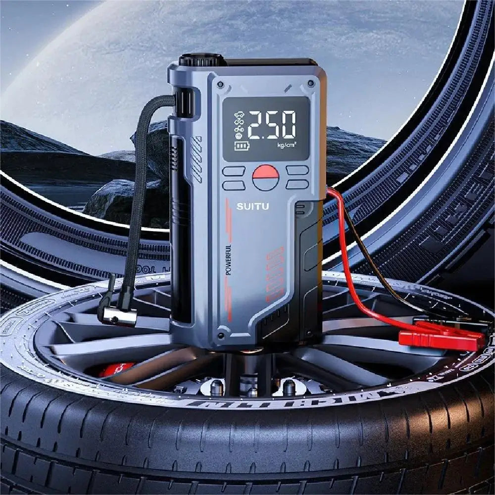 4 In 1 Car Jump start With 150PSI Air Compressor 20000mAh Portable Booster Charger 1000A fuel Car Battery Starting camera