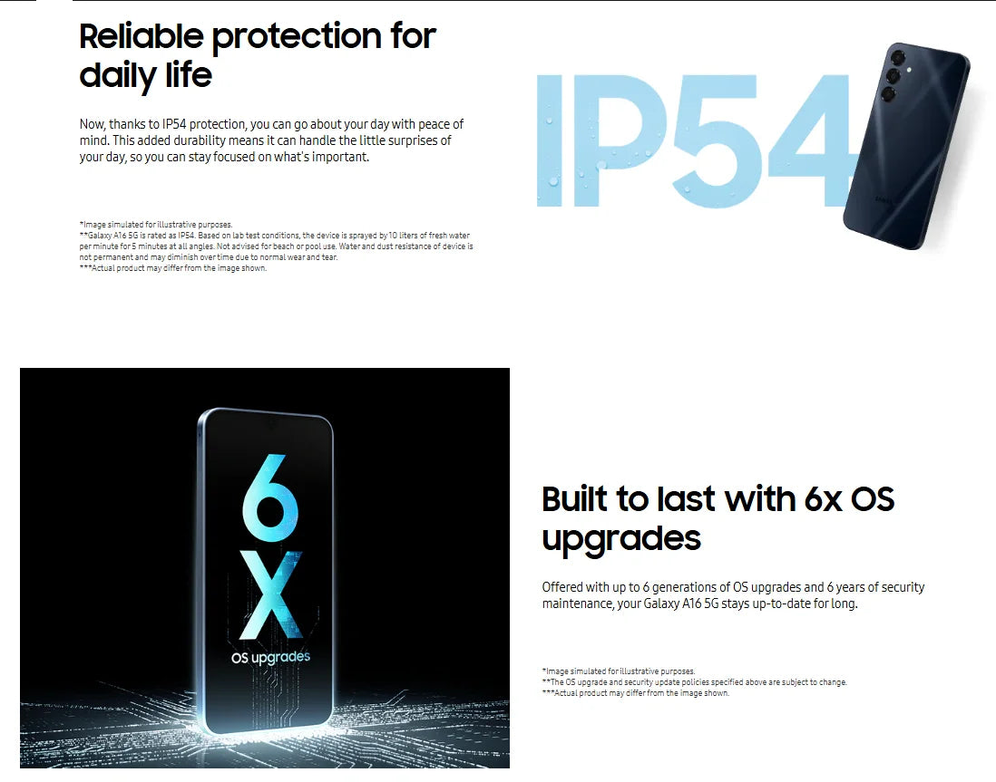 New Samsung Galaxy A16 4G, Android smartphone, 4 GB of RAM, 128 GB of storage.