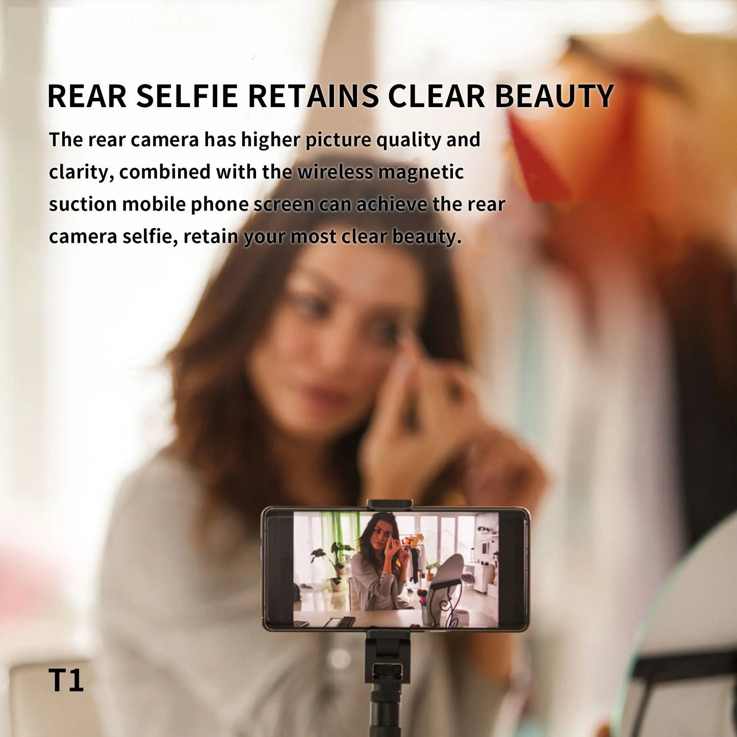 Magnetic Cell Phone Vlog Self Timer Monitor Screen Using Rear Camera Monitor  Streaming.