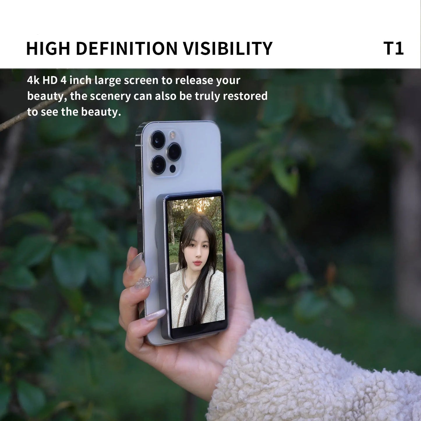 Magnetic Cell Phone Vlog Self Timer Monitor Screen Using Rear Camera Monitor  Streaming.