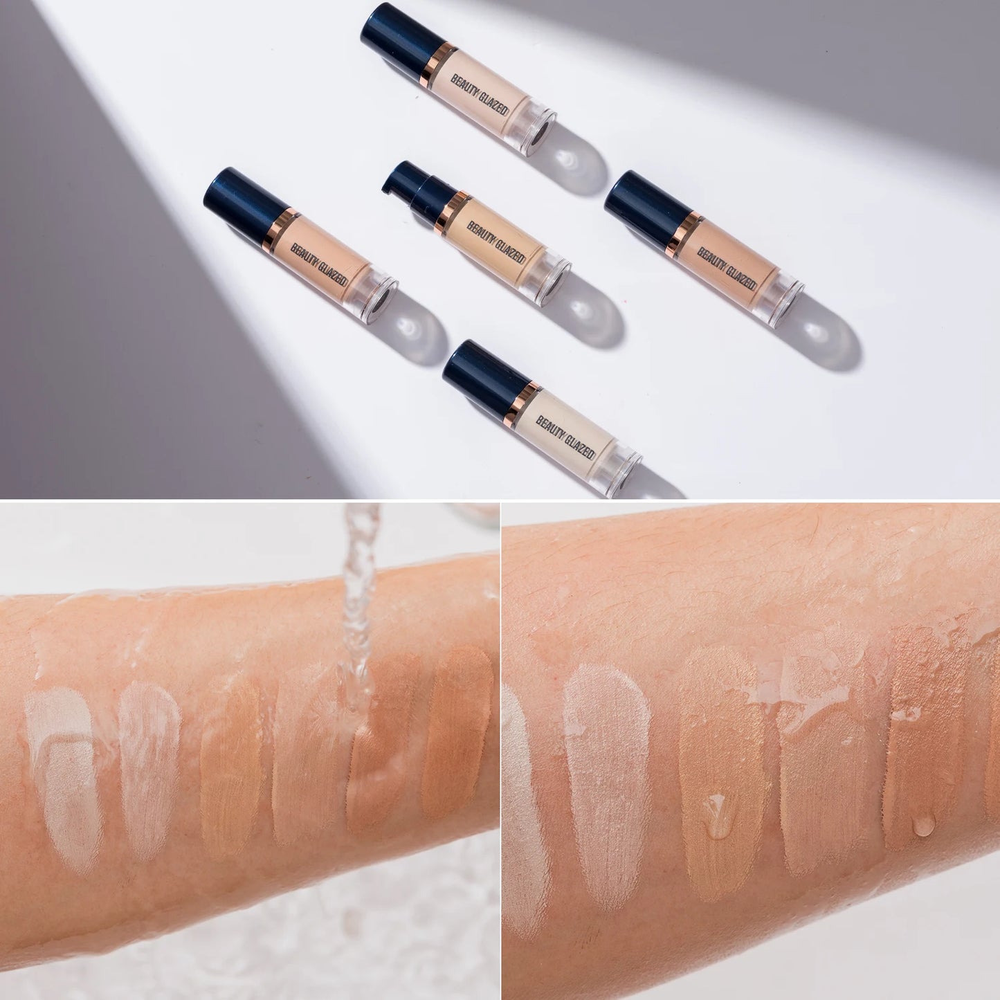 Beauty Glazed 6 Color Liquid Foundation Concealer  Natural Effect,