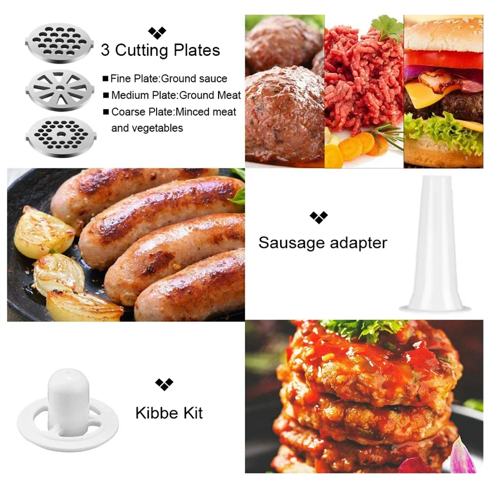 Electric Meat Grinder Fuel Max 2800W Heavy hard Meat Mincer Sausage grounder Stainless Steel Food Processor Sausage Stuffer