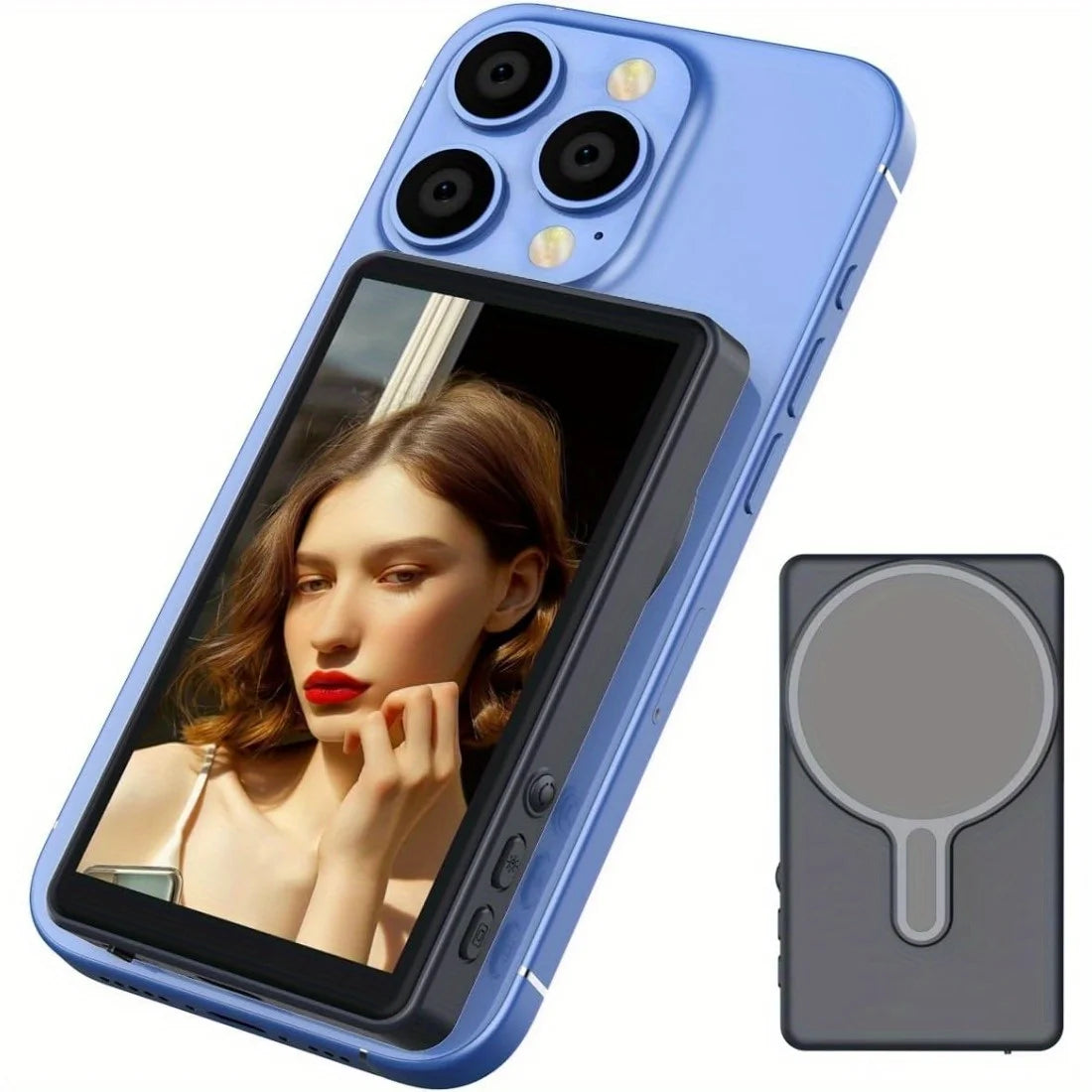 Magnetic Cell Phone Vlog Self Timer Monitor Screen Using Rear Camera Monitor  Streaming.