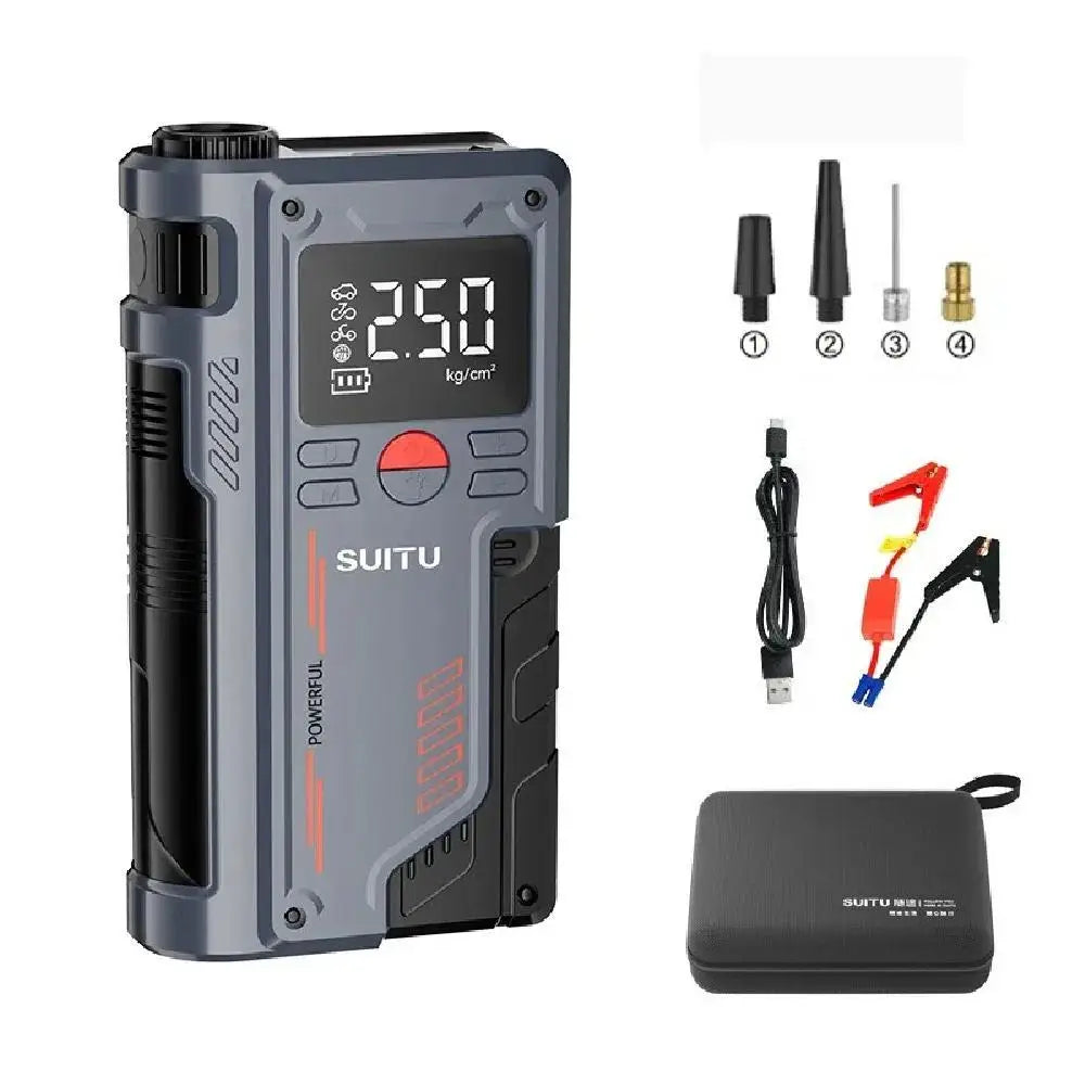 4 In 1 Car Jump start With 150PSI Air Compressor 20000mAh Portable Booster Charger 1000A fuel Car Battery Starting camera