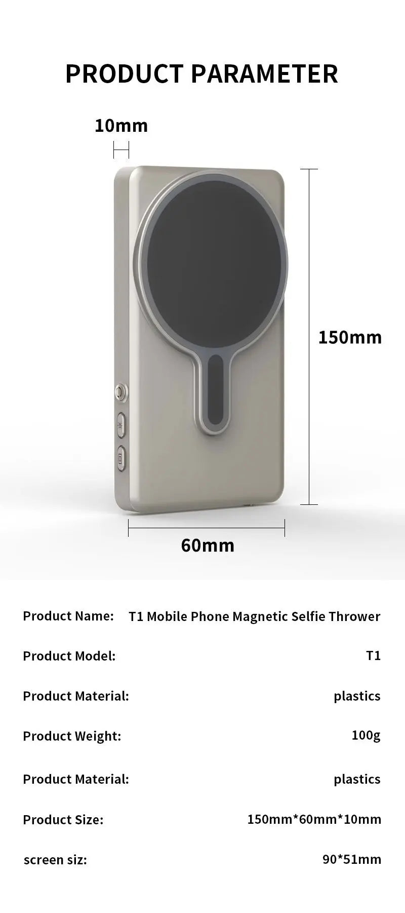 Magnetic Cell Phone Vlog Self Timer Monitor Screen Using Rear Camera Monitor  Streaming.