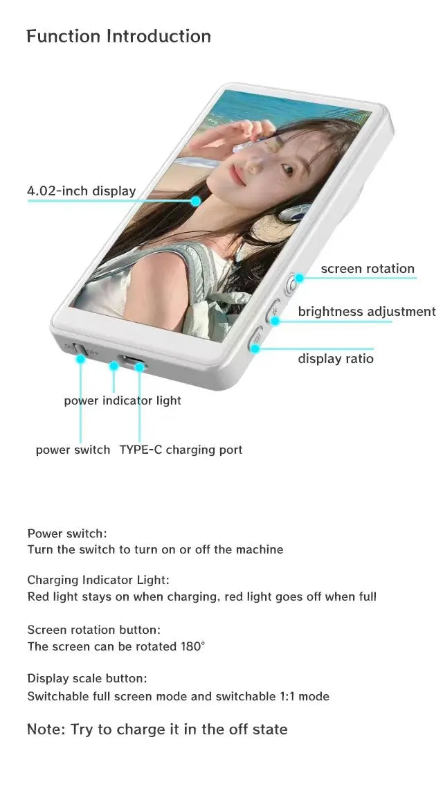 Magnetic Cell Phone Vlog Self Timer Monitor Screen Using Rear Camera Monitor  Streaming.