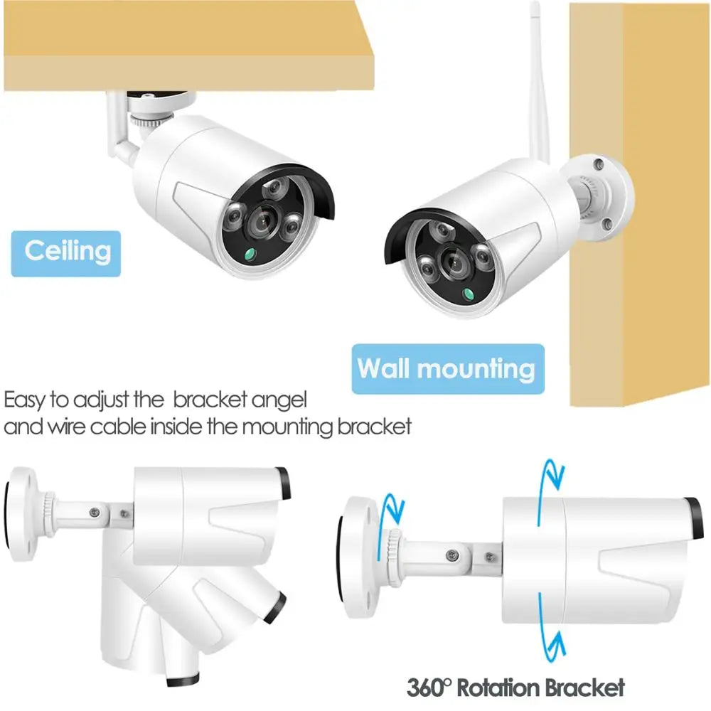 8CH 3.0MP HD Audio Wireless NVR Kit P2P Indoor Outdoor IR Night Vision Security 6CH 3MP Network IP Camera WIFI CCTV System