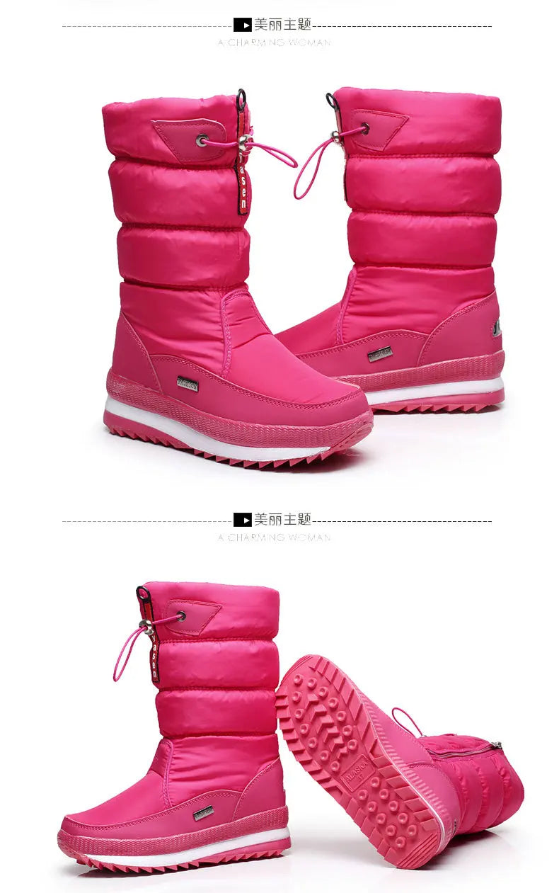 Women Snow Boots Platform Winter Boots.