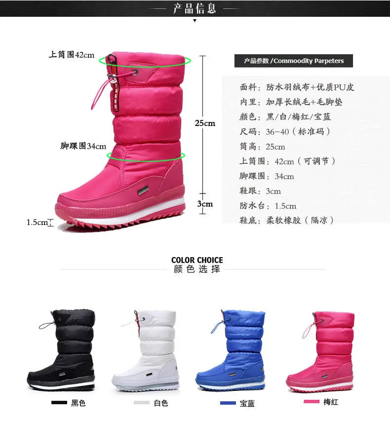 Women Snow Boots Platform Winter Boots.