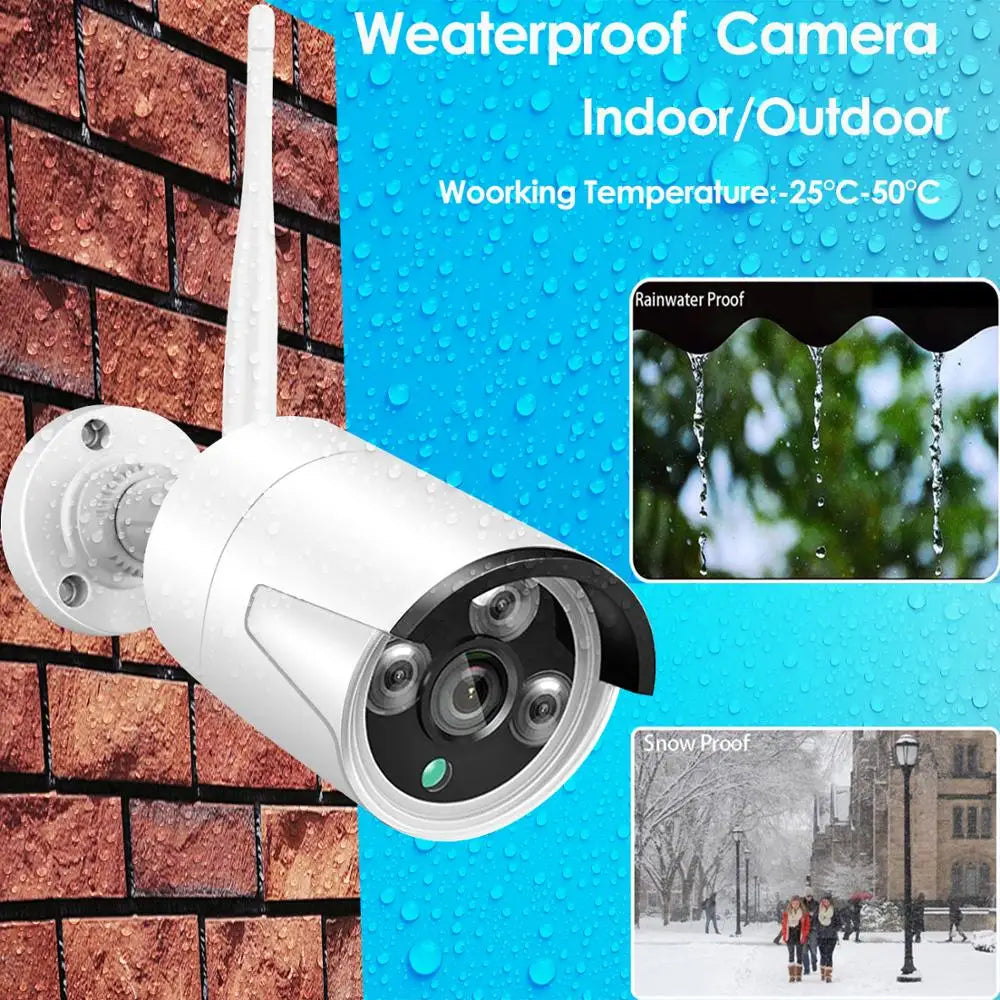 8CH 3.0MP HD Audio Wireless NVR Kit P2P Indoor Outdoor IR Night Vision Security 6CH 3MP Network IP Camera WIFI CCTV System