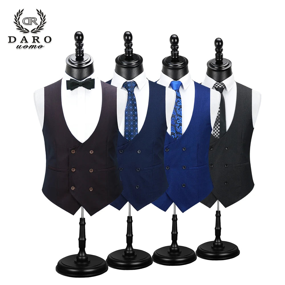 2023 New Men's Fashion Boutique Plaid Wedding Dress Suit Three-piece Male Formal Business Casual Suits DR8608