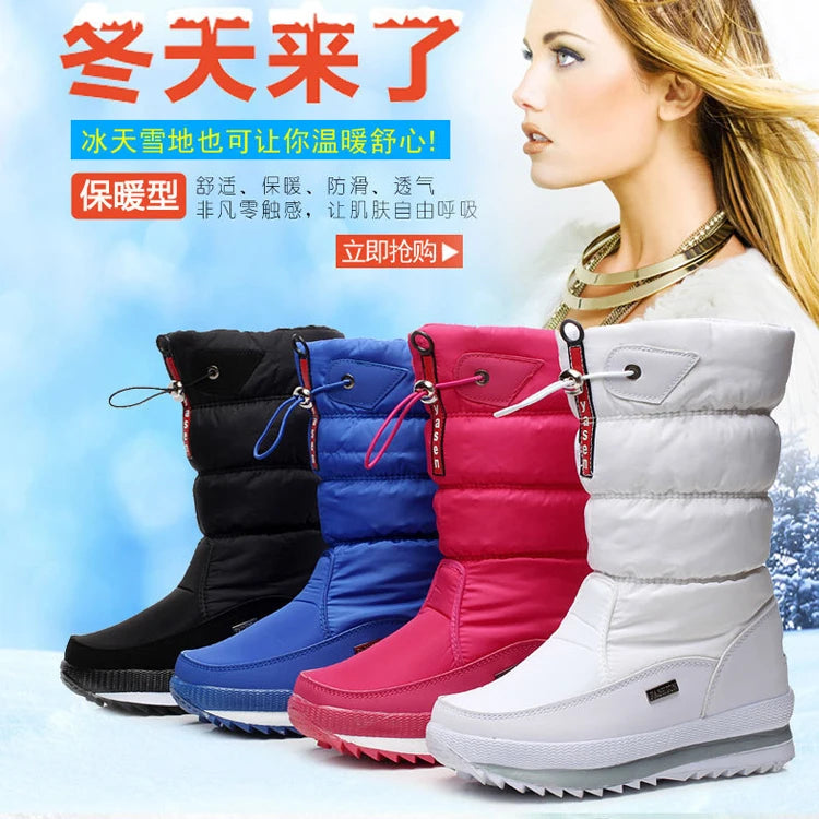 Women Snow Boots Platform Winter Boots.